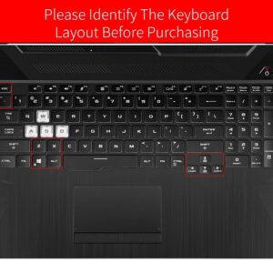 Keyboard Cover for ASUS TUF Gaming F15 FX506LH / TUF Gaming A15 TUF506IU-ES74 TUF506IV-AS76 FA506IH-AS53, ASUS TUF Gaming F17 A17 TUF706IU FX706LI-ES53 RS53 FX706HC FX706HE Laptop Keyboard Skin, Black