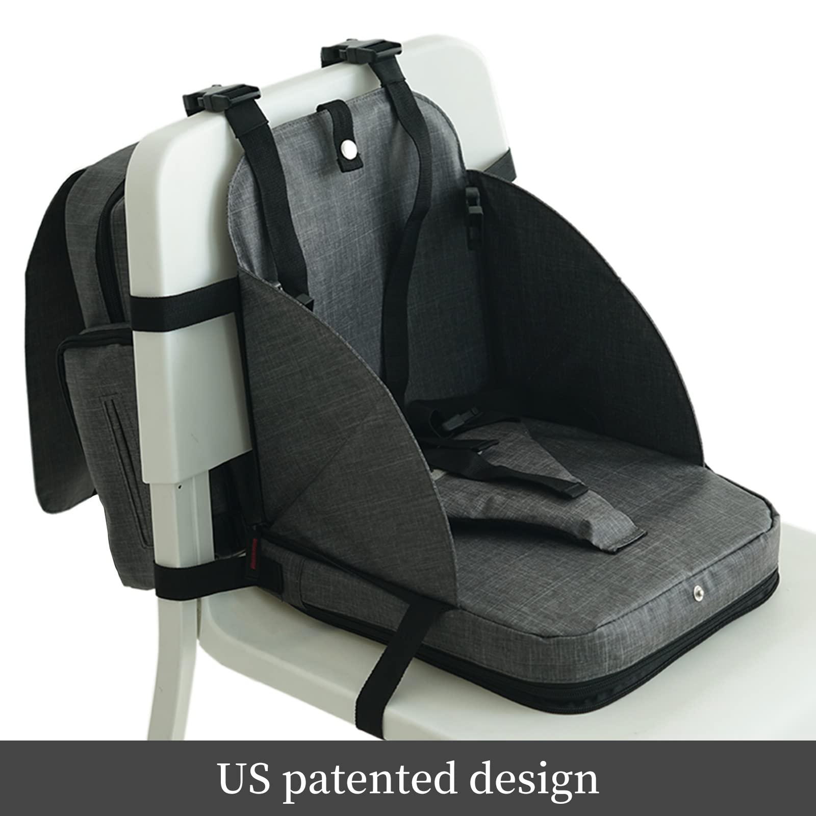 outtip 2 in 1 Diaper Bag Backpack and Booster Seat for Dining Table, Baby Bag with Portable High Chair, Toddler Travel Feeding Booster Cushion