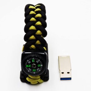 Bracelets USB Flash Drives Thumb Drive with Compass for Travel Companion and Outdoor Sports Lovers (USB3.0 8GB)