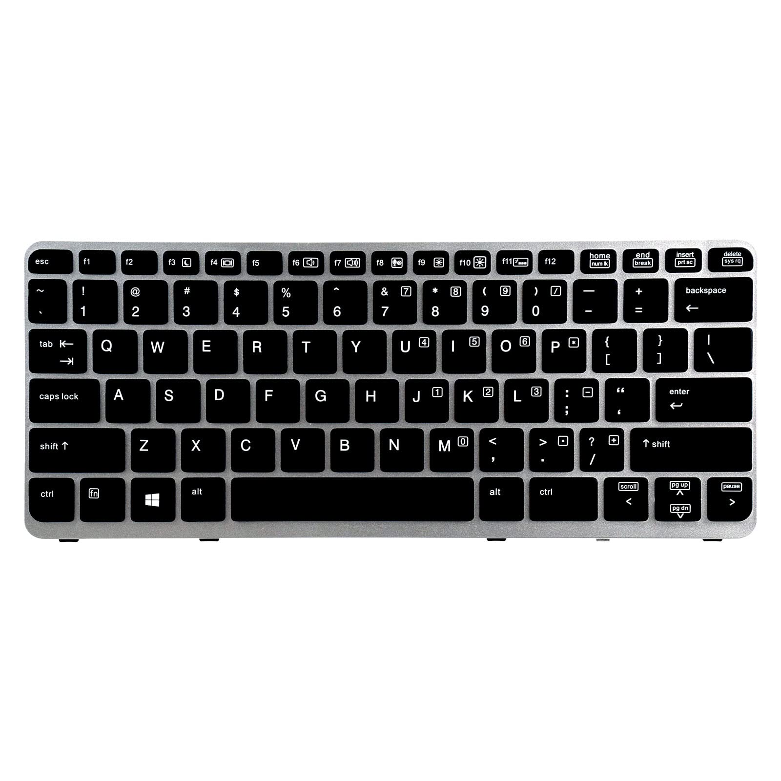 SUNMALL Replacement Keyboard Compatible with HP EliteBook 820 G1 820 G2 720 G1 720 G2 725 G2 with Sliver Frame with Backlight No Pointer