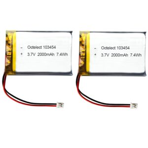 raewstco octelect 3.7v lithium ion polymer battery 2000mah 103454 lipo battery rechargeable lithium polymer ion battery with jst connector