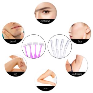 20 Pcs Eyebrow Razor for Women T Shaped Dermaplane Face Razor Eyebrow Trimmer Facial Razor with Cover Eyebrow Shaver Face Hair Remover Tool for Women Girls, 2 Style