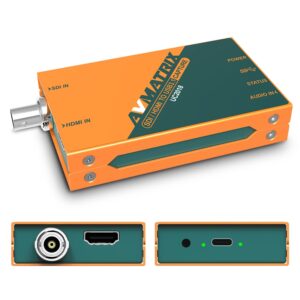 avmatrix uc2018 video capture card sdi&hdmi to usb 3.0(gen1) 1080p60 uncompressed (yuy2) video capture with line in for video conferencing telemedicine online education on obs, zoom, teams, pc/mac