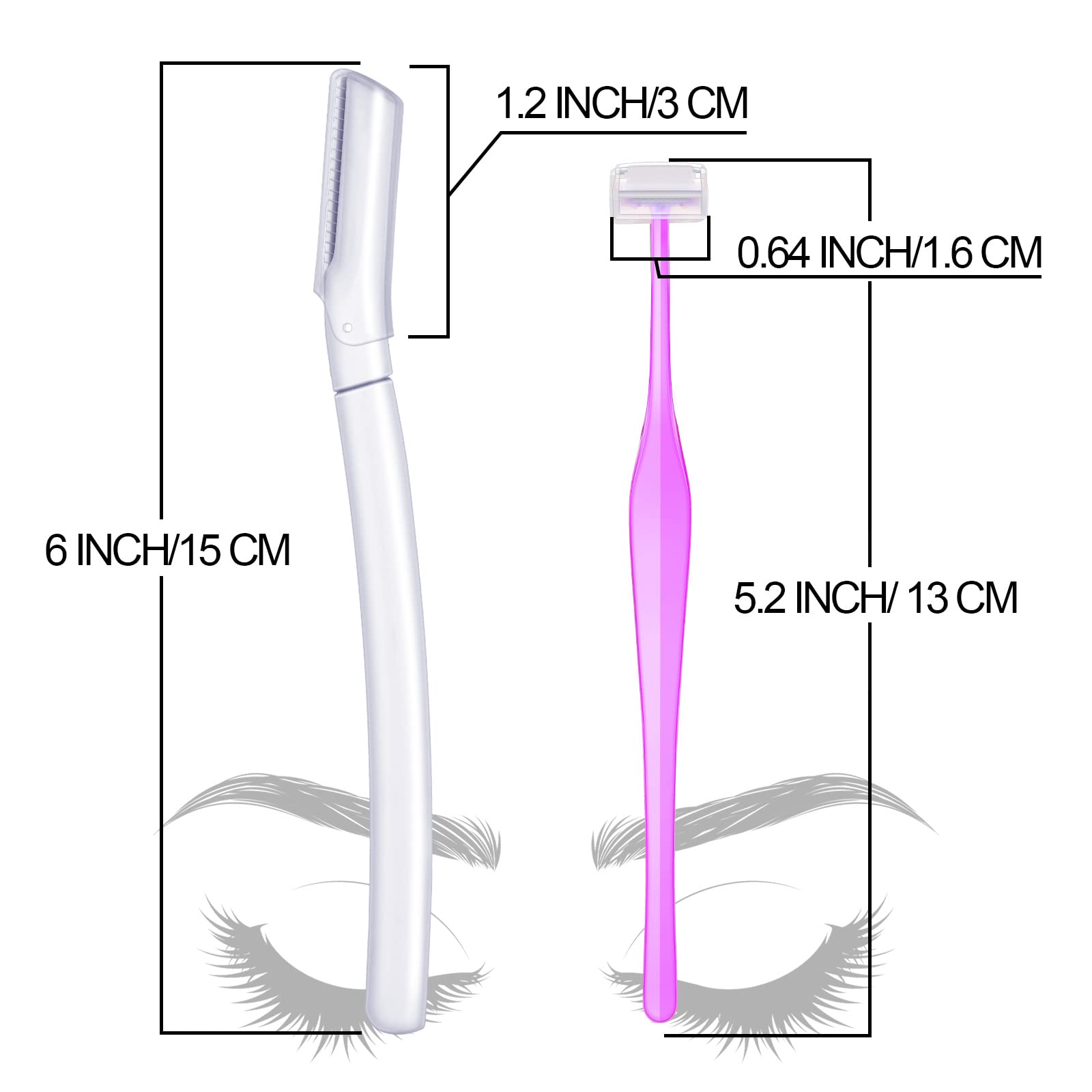 20 Pcs Eyebrow Razor for Women T Shaped Dermaplane Face Razor Eyebrow Trimmer Facial Razor with Cover Eyebrow Shaver Face Hair Remover Tool for Women Girls, 2 Style