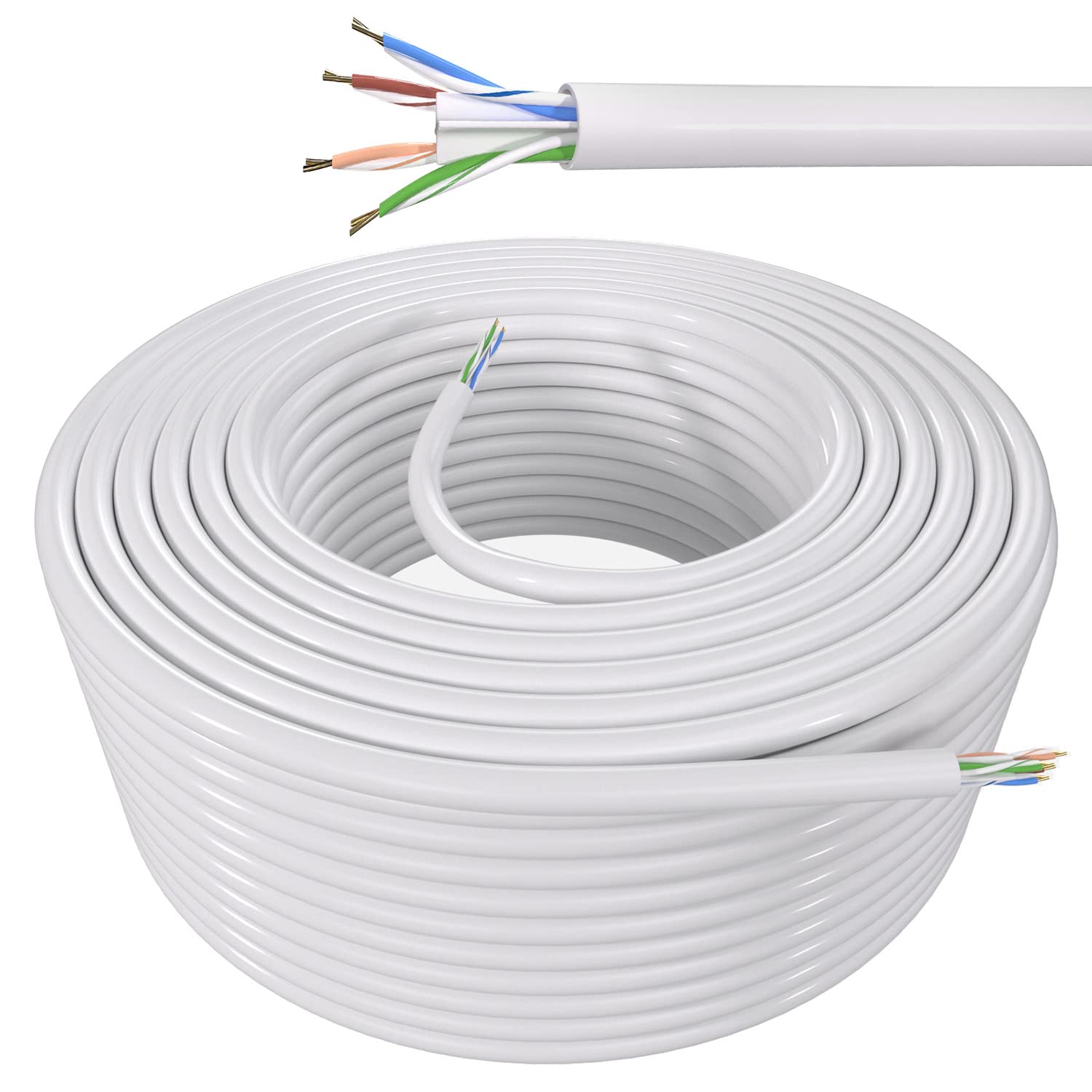 Cat 6 Outdoor Ethernet Cable 328ft, Cat 6 UTP-Unshielded Twisted Pairs Cable 23AWG, Heavy Duty High Speed, Waterproof, Direct Burial, In-Ground, UV Resistant, Cat6 Internet Network Cable, Cat 6 300+ft