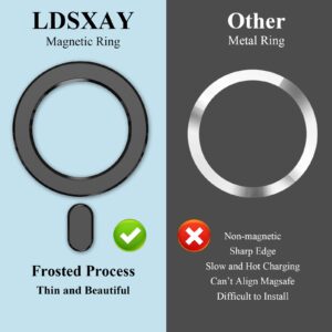 LDSXAY Universal MagSafe Ring, 2 PCS Magnet Sticker Magnetic Adapter Ring Compatible with Magsafe Accessories & Wireless Charging for iPhone 16/15/14/13/12/11 Pro Max Mini, Galaxy S24/S23/S22 (Black)