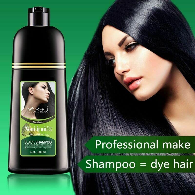 Maani NONI BLACK Professional Oil Hair Dye Color Shampoo 500 ML: Instant Fast Acting Long Lasting for Gray Hair Colors Hair in Minutes