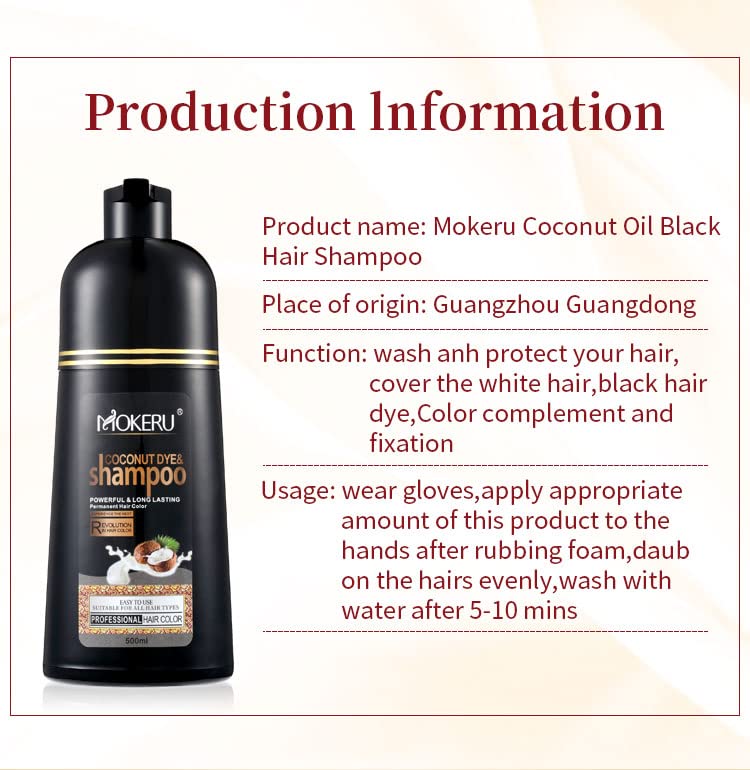 Maani Coconut Oil Hair Color Shampoo, Light Brown, 500 ML: Instant Fast Acting Long Lasting Hair Color Shampoo for Gray Hair, Nourishing, ShiningLong Lasting