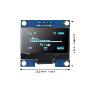 Alinan 2pcs OLED Display Module I2C 4pin 128X64 1.3 Inch Display Module SSH1106 SSD1306 Blue for R3 STM