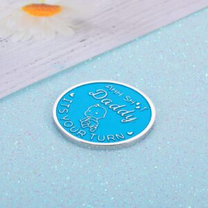 First Time Mothers Fathers Day Gifts for New Mom Dad Mommy Daddy New Parent Decision Coin for New Mom Dad New Baby Gifts for Friend Boss Coworker Birthday Gifts for Husband Wife One-Piece Double-sided