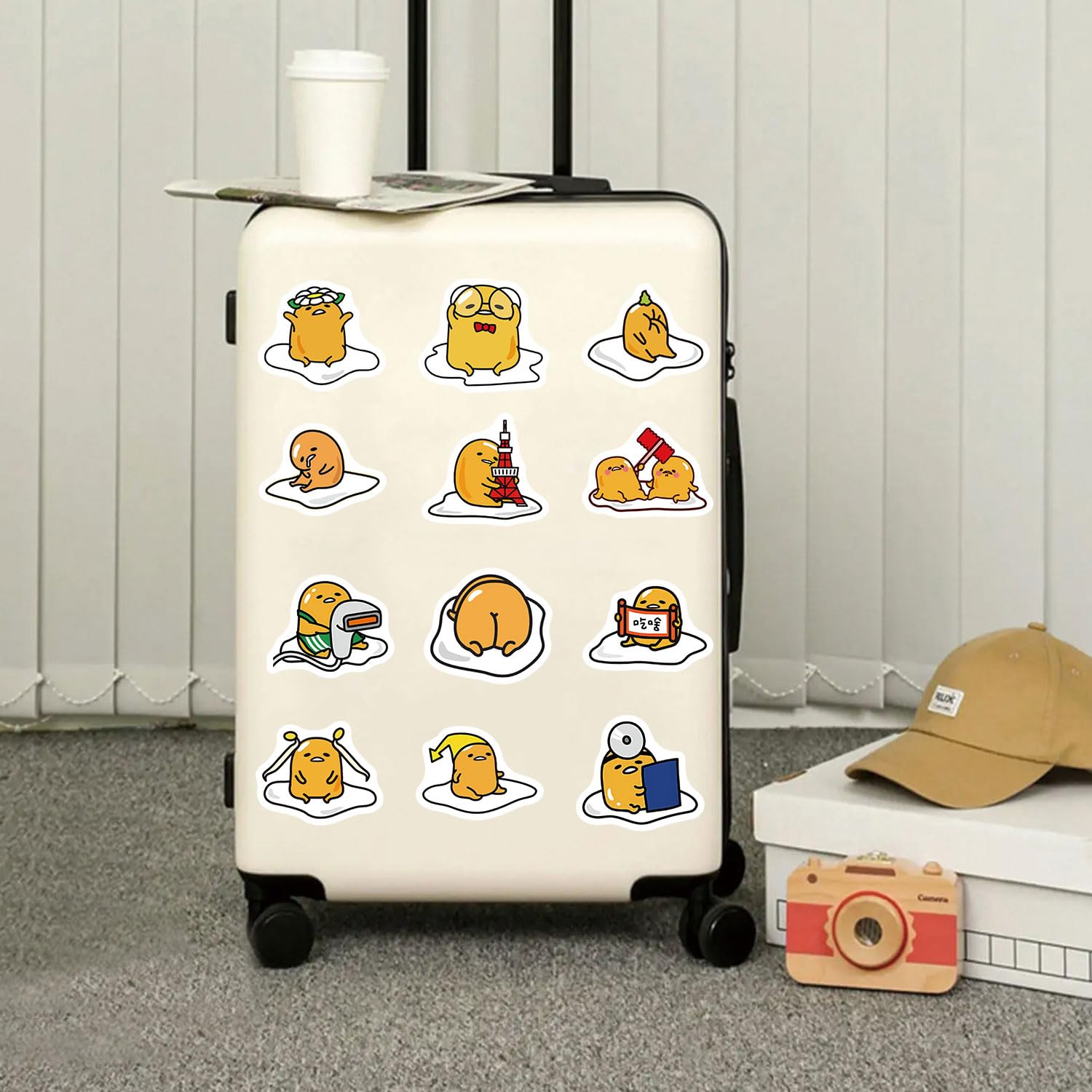 Gudetama Stickers 210pcs Japanese Lazy Egg Stickers Stickers,for Water Bottle,Laptop,Luggage，Phone,Skateboard Stickers for Teens Girls Kids Vinyl Stickers