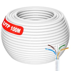 cat 6 outdoor ethernet cable 328ft, cat 6 utp-unshielded twisted pairs cable 23awg, heavy duty high speed, waterproof, direct burial, in-ground, uv resistant, cat6 internet network cable, cat 6 300+ft