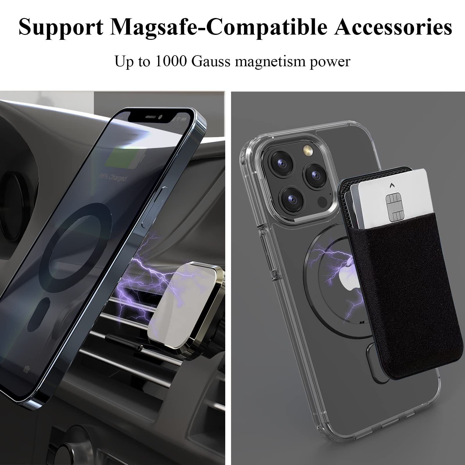 LDSXAY Universal MagSafe Ring, 2 PCS Magnet Sticker Magnetic Adapter Ring Compatible with Magsafe Accessories & Wireless Charging for iPhone 16/15/14/13/12/11 Pro Max Mini, Galaxy S24/S23/S22 (Black)