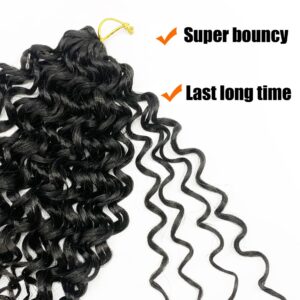 ENBEAUTIFUL 18 Inch 8 Packs Curly Crochet Hair Beach Curl Water Wave Crochet Hair Deep Wave Wavy Braids Curly Crochet Hair For Black Women(18inch, 8packs, 1b)