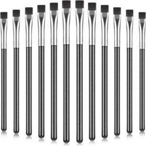 nuogo 12 pieces flat eyeliner eyebrow concealer brush flat definer eyebrow brush firm stiff thin synthetic bristle concealer brush eyeliner brush applicator with gel powder cream cake makeup for