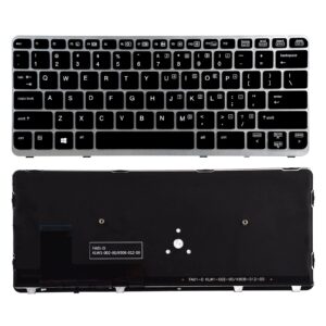 sunmall replacement keyboard compatible with hp elitebook 820 g1 820 g2 720 g1 720 g2 725 g2 with sliver frame with backlight no pointer