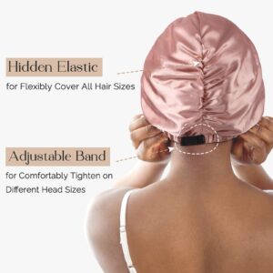 YANIBEST Satin Bonnet Silk Bonnet Sleep Cap for Women Hair Care Adjustable Knotted Turban Hat for Curly Natural Hair