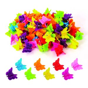 100 Packs Beautiful Butterfly Hair Clips, Beautiful Mini Butterfly Hair Clips Hair Accessories for Women and Girls (Random color)