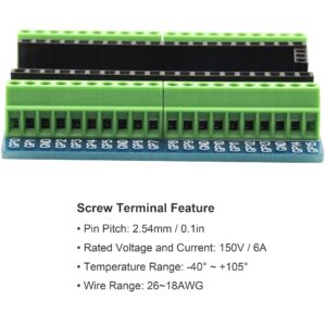 for PI PICO Mini Brekaout Board Soldered with Screw Terminal 2.54mm for Raspberry Pi Pico (1pcs)