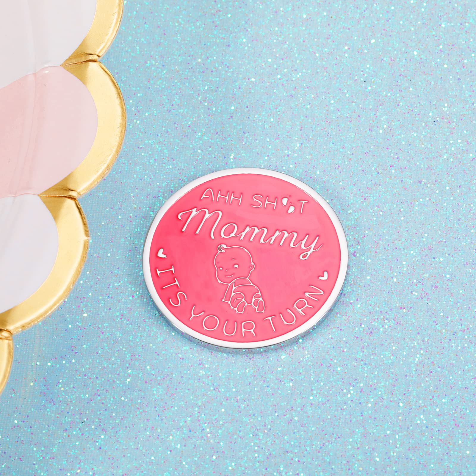 First Time Mothers Fathers Day Gifts for New Mom Dad Mommy Daddy New Parent Decision Coin for New Mom Dad New Baby Gifts for Friend Boss Coworker Birthday Gifts for Husband Wife One-Piece Double-sided