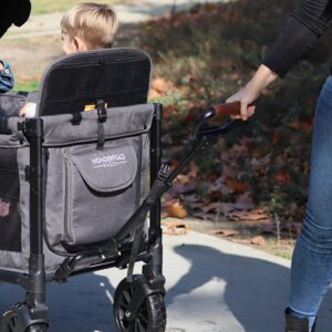 WONDERFOLD Stroller Wagon Pull Handle Featuring Vegan Leather Cover for Comfortable Grip, Three Adjustable Heights, and Carriage Attachment Buckle (Compatible with W-Series Models Only)