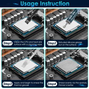 Aairhut GX-14 Thermal Pastes, 15.7W/m.k High Performance Thermal Compound Paste for Cooling All Processors, CPU, GPU - PC, PS4, Xbox & Heat Sinks in Computers and Consoles (8g)