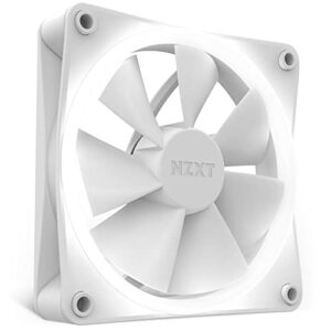 NZXT F120 RGB Fans - RF-R12SF-W1 - Advanced RGB Lighting Customization - Whisper Quiet Cooling - Single (RGB Fan & Controller Required & NOT Included) - 120mm Fan - White