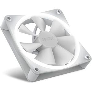 NZXT F120 RGB Fans - RF-R12SF-W1 - Advanced RGB Lighting Customization - Whisper Quiet Cooling - Single (RGB Fan & Controller Required & NOT Included) - 120mm Fan - White