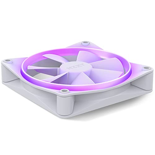 NZXT F120 RGB Fans - RF-R12SF-W1 - Advanced RGB Lighting Customization - Whisper Quiet Cooling - Single (RGB Fan & Controller Required & NOT Included) - 120mm Fan - White