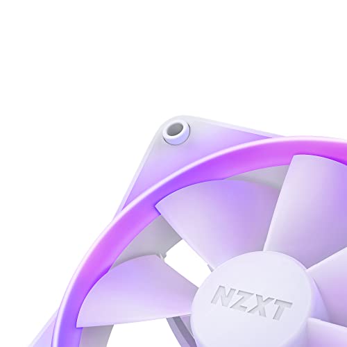 NZXT F120 RGB Fans - RF-R12SF-W1 - Advanced RGB Lighting Customization - Whisper Quiet Cooling - Single (RGB Fan & Controller Required & NOT Included) - 120mm Fan - White