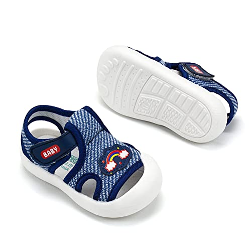 OAISNIT Baby Girls Boys Sandals Summer Water Beach Shoes Lightweight Sneakers Non-Slip Toddler First Walkers(12-18 Months, 2-Blue)