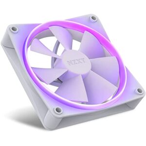 NZXT F120 RGB Fans - RF-R12SF-W1 - Advanced RGB Lighting Customization - Whisper Quiet Cooling - Single (RGB Fan & Controller Required & NOT Included) - 120mm Fan - White