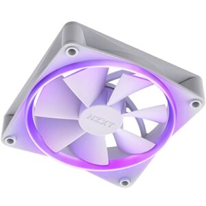 NZXT F120 RGB Fans - RF-R12SF-W1 - Advanced RGB Lighting Customization - Whisper Quiet Cooling - Single (RGB Fan & Controller Required & NOT Included) - 120mm Fan - White