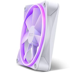 NZXT F120 RGB Fans - RF-R12SF-W1 - Advanced RGB Lighting Customization - Whisper Quiet Cooling - Single (RGB Fan & Controller Required & NOT Included) - 120mm Fan - White