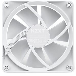 NZXT F120 RGB Fans - RF-R12SF-W1 - Advanced RGB Lighting Customization - Whisper Quiet Cooling - Single (RGB Fan & Controller Required & NOT Included) - 120mm Fan - White