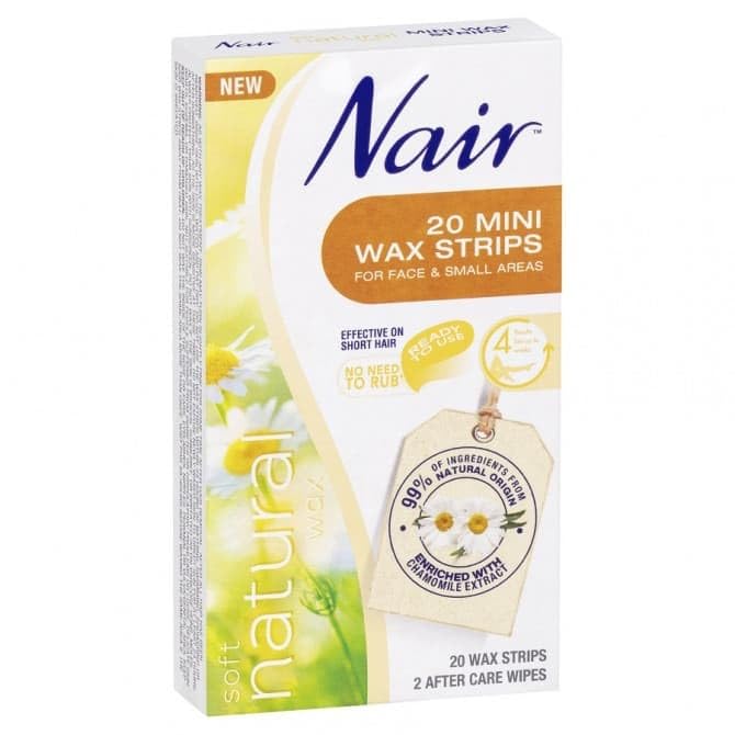 Nair Hair Remover Soft Natural Mini Wax Strips, Pack of 20