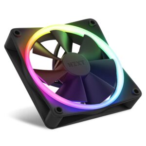 NZXT F120 RGB Fans - RF-R12TF-B1 - Advanced RGB Lighting Customization - Whisper Quiet Cooling - Triple (RGB Fan & Controller Included) - 120mm Fan - Black