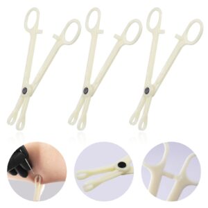 Piercing Clamps - Autdor 25Pcs Piercing Forceps Rounded Slotted Disposable Piercing Clamps Septum Forceps for Lip Navel Tongue Belly Ear Nose Piercing Kit Piercing Tools