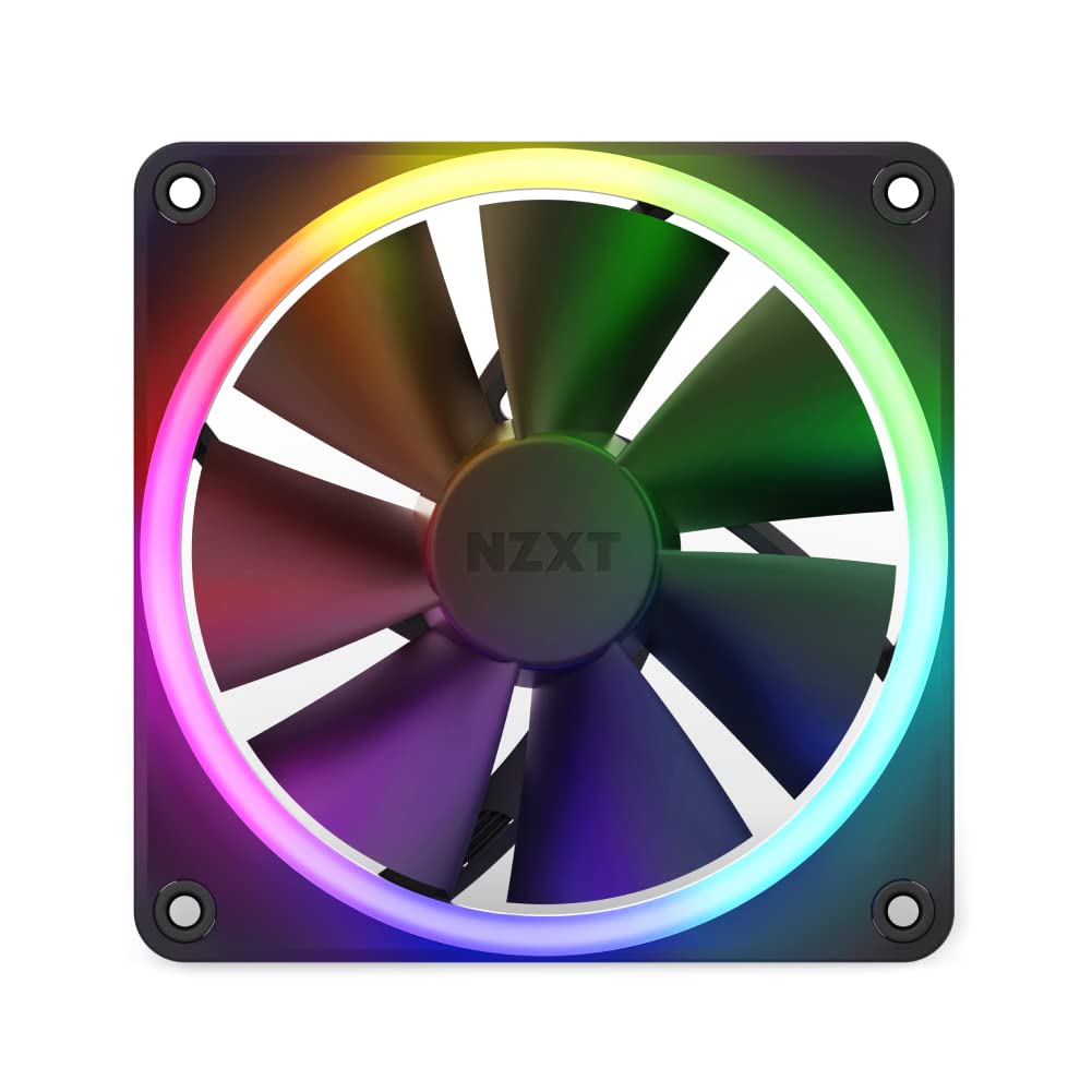 NZXT F120 RGB Fans - RF-R12TF-B1 - Advanced RGB Lighting Customization - Whisper Quiet Cooling - Triple (RGB Fan & Controller Included) - 120mm Fan - Black