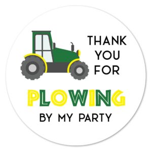 tractor truck thank you stickers, 2 inch farm birthday baby shower party favor labels 40-pack