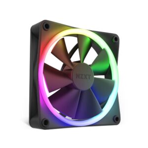 nzxt f120 rgb fans - rf-r12tf-b1 - advanced rgb lighting customization - whisper quiet cooling - triple (rgb fan & controller included) - 120mm fan - black