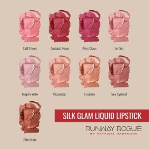 Runway Rogue Silk Glam Liquid Lipstick, Long Wear Frosted Pale Golden-Nude Lipstick, ‘Couture’