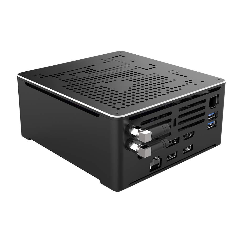 HUNSN 4K Mini PC, HTPC, NUC, Small Server, Support Proxmox, Vmware, ESXI, KODI, Intel XEON W-10885M, BY02, DP, HDMI, Type-C, 2 x LAN, Barebone, NO RAM, NO Storage, NO System