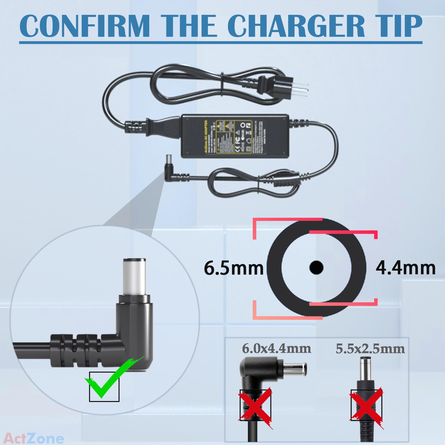 DC 19V Power Supply Ac Adapter for Samsung 32" TV UN32J400 UN32J5003AF UNJ32J5205 LED Monitor, LG Monitor 22" 24" 27" 29" 32" 22LN4510 24EN33 24LH4830 27EA63V-P 34UM69 Cord Tip 6.5mm