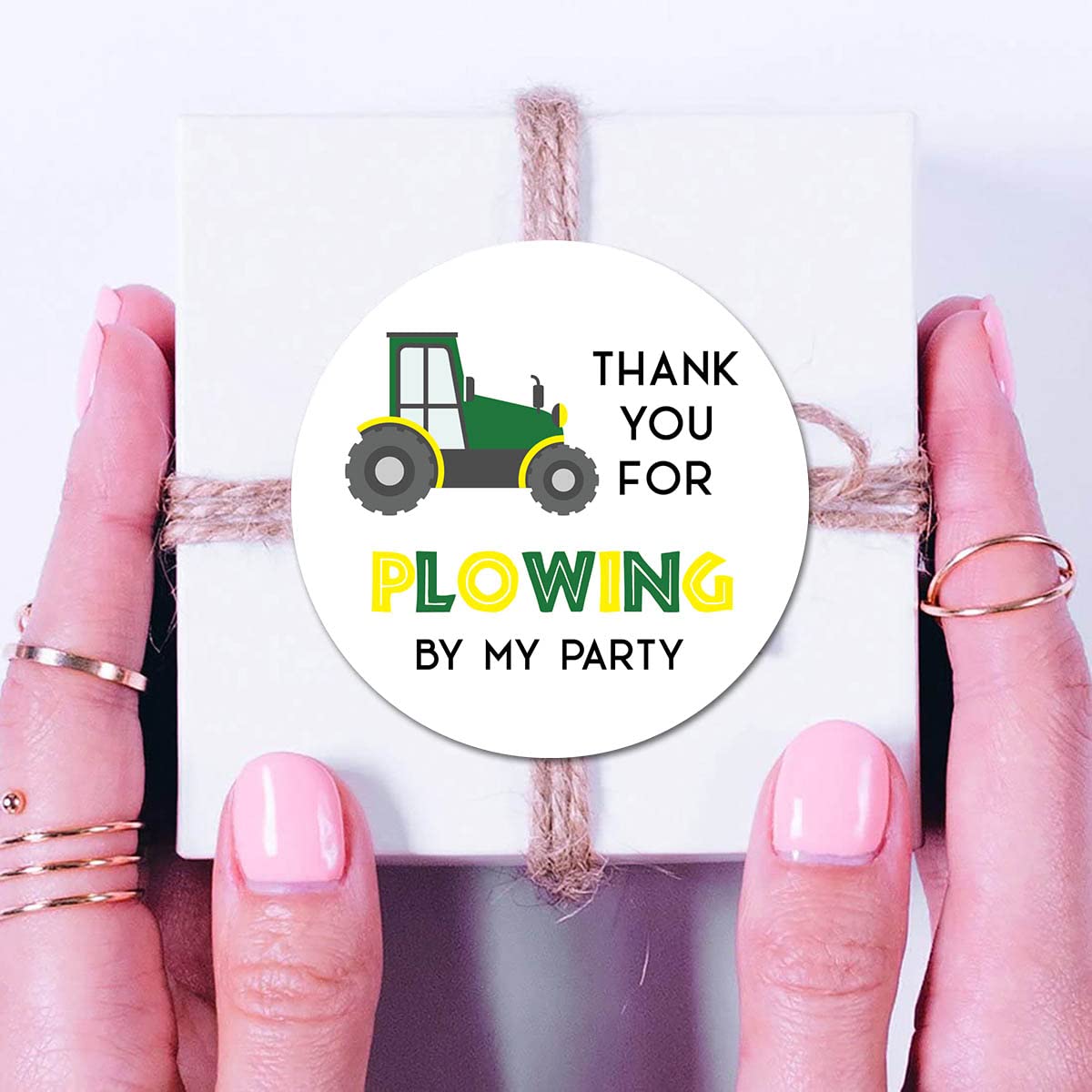 Tractor Truck Thank You Stickers, 2 Inch Farm Birthday Baby Shower Party Favor Labels 40-Pack