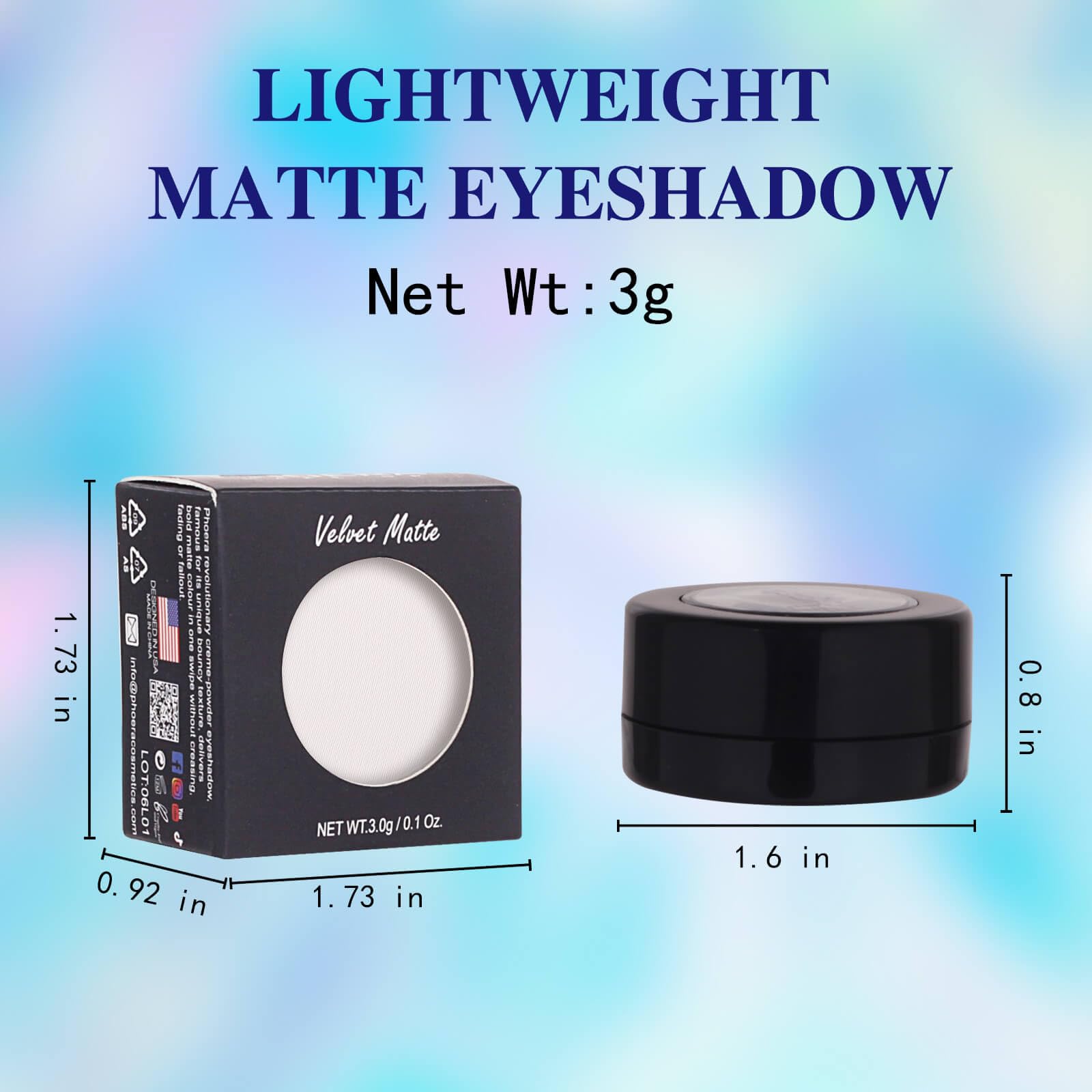 MEICOLY White Single Eyeshadow,Pressed Powder Matte Eye Shadow for Halloween SFX Mime Cosplay Makeup,White Cream to Powder Foundation Setting Powder for Makeup,High Pigment Eyeshadow for Day & Night