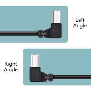 YACSEJAO USB Printer Cable 90 Degree USB 2.0 A Male to B Male Printer Scanner USB B Cable Cord with 480Mbps High Speed Printing, 1.5M(Right Angle)