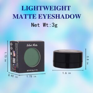 MEICOLY Green Single Eyeshadow Palette,Halloween Eyeshadow Makeup,Pressed Powder Matte Green Eye Shadow,Long Lasting Eye Makeup for SFX Witch Gamora Cosplay,Vegan Highly Pigmented Eyeshadow