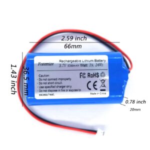 5200mAh 3.7v lithium ion battery with 2.0Pin JST-PH JST 2.0/2P Plug Rechargeable battery Pack lithium 3.7 volt batteries for Electronics, Toys, Lighting, Equipment, Bluetooth speaker other products.