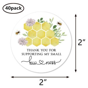 Bee Thank You for Supporting My Small Business Stickers, Boutiques Shop Wrapping Supplies 40-Pack